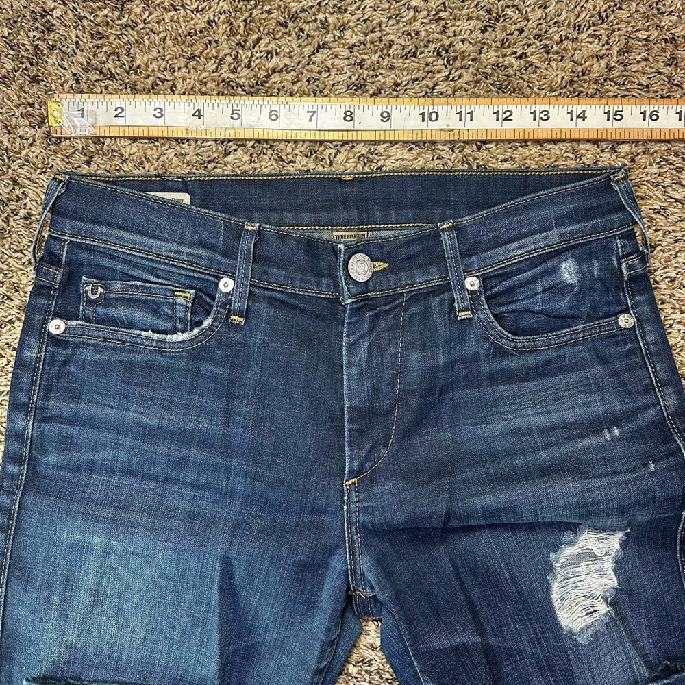 True Religion Jeans Halle Women’s Size 28 Mid Rise Super Skinny Blue Denim USA - Picture 4 of 9
